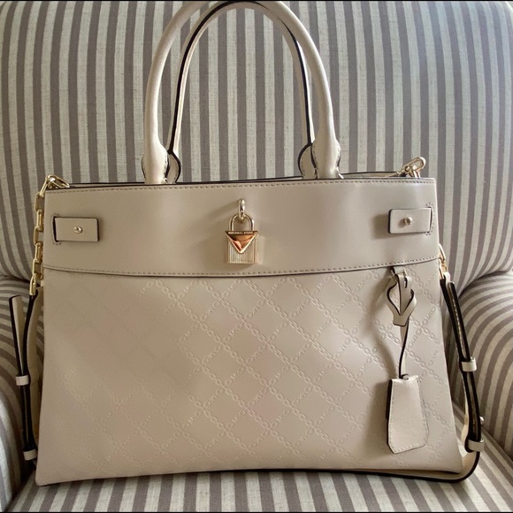 Michael Kors Handbags - Michael Kors Grammercy Large Satchel - Light Cream